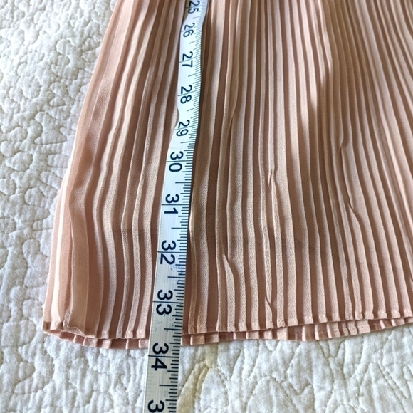 BLUSH Pink Romantic Micro Pleat Sheer Dress M Long sleeve - Picture 14 of 14